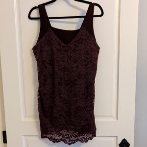 Sympli Deep Burgundy Lace Tank Top